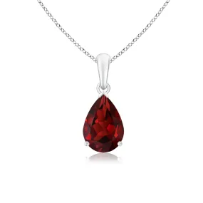 1 CT. Pear Shape Garnet Solitaire Pendant