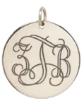 14k Monogram Medium Disc Charm