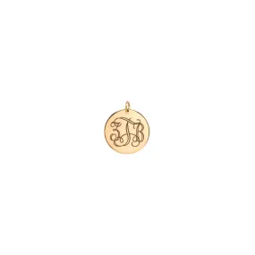 14k Monogram Medium Disc Charm