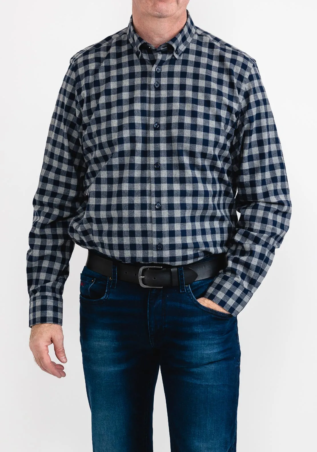 6th Sense Check Shirt, Grey & Navy