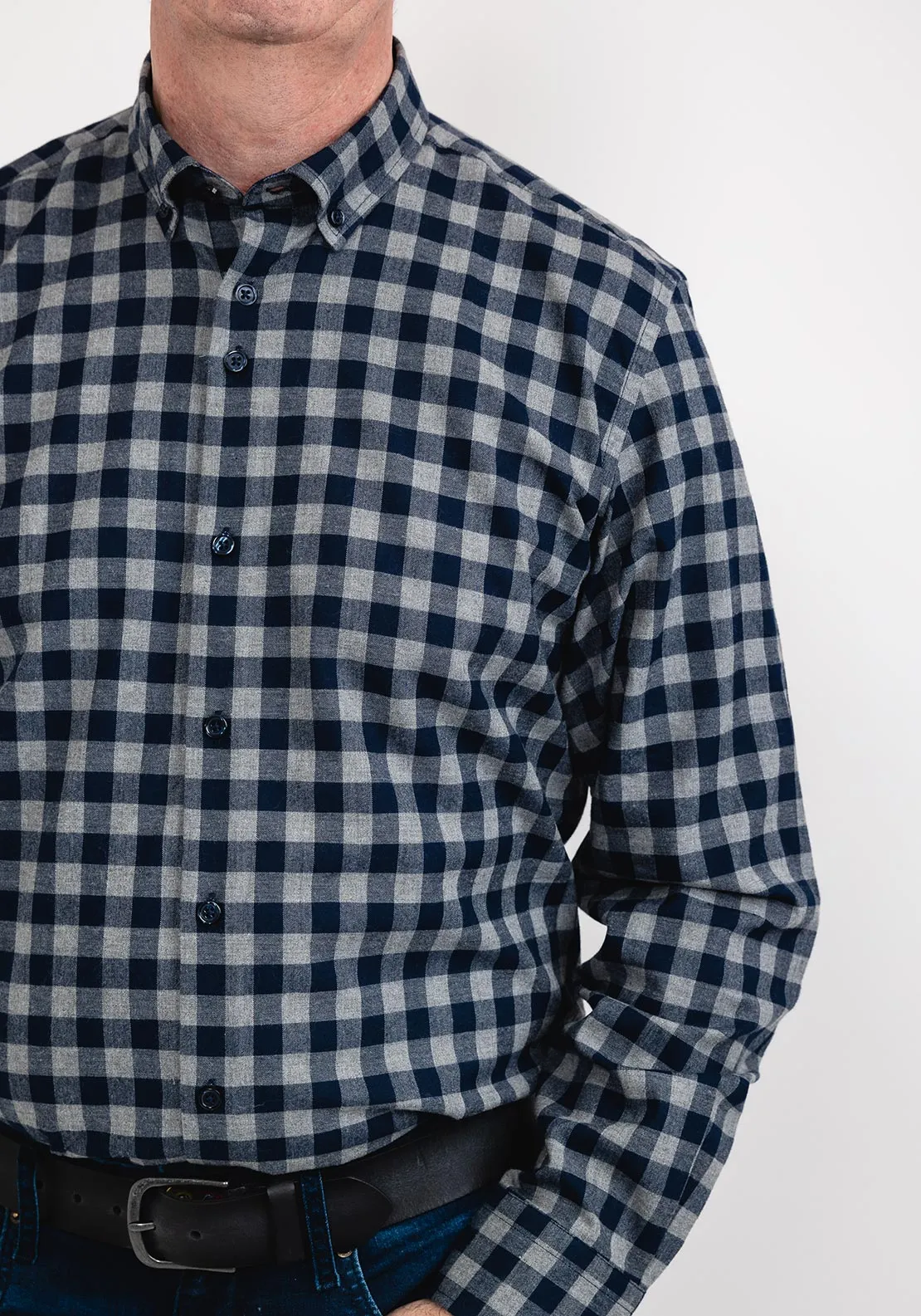 6th Sense Check Shirt, Grey & Navy