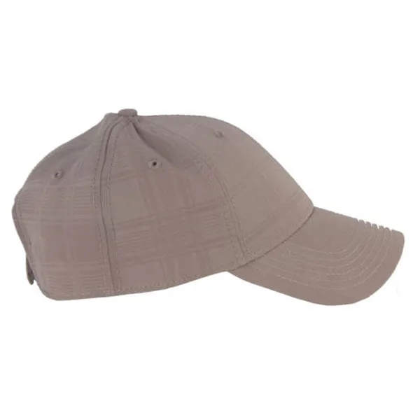 AHEAD Taupe Textured Plaid Tech Cap