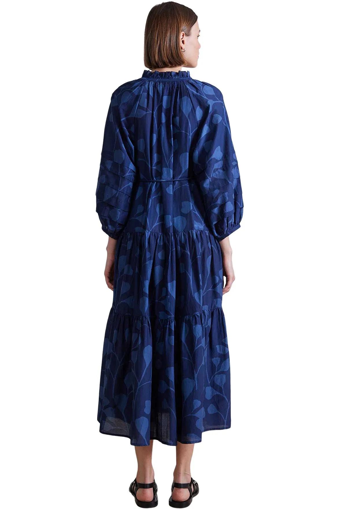 Apiece Apart Trinidad Maxi Dress in Indigo Trellis