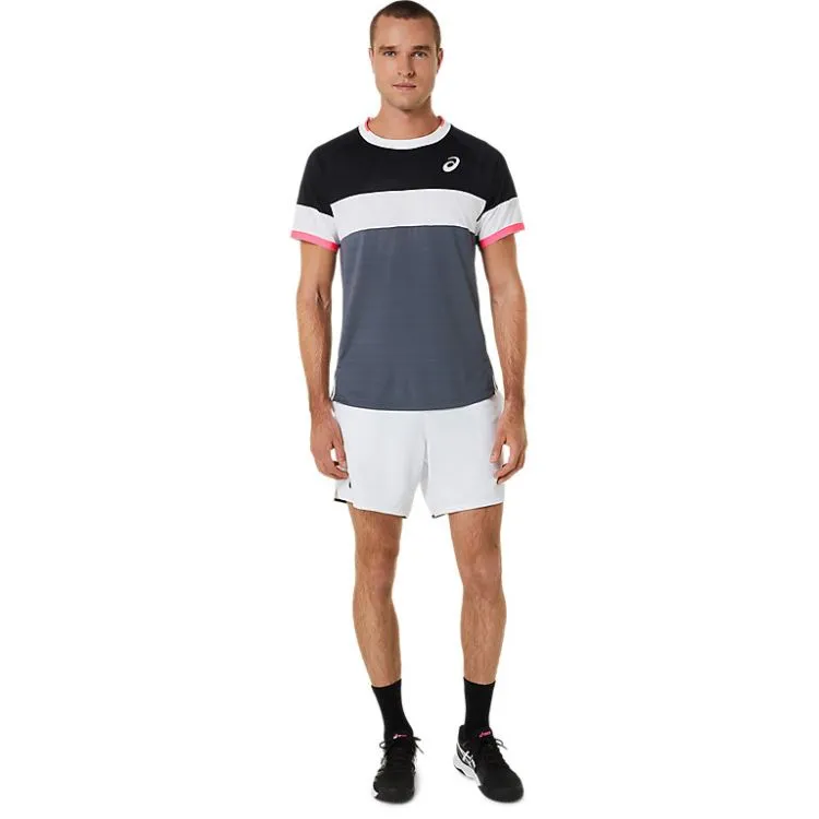 Asics T-Shirt Match SS Top Heren Zwart Grijs Wit