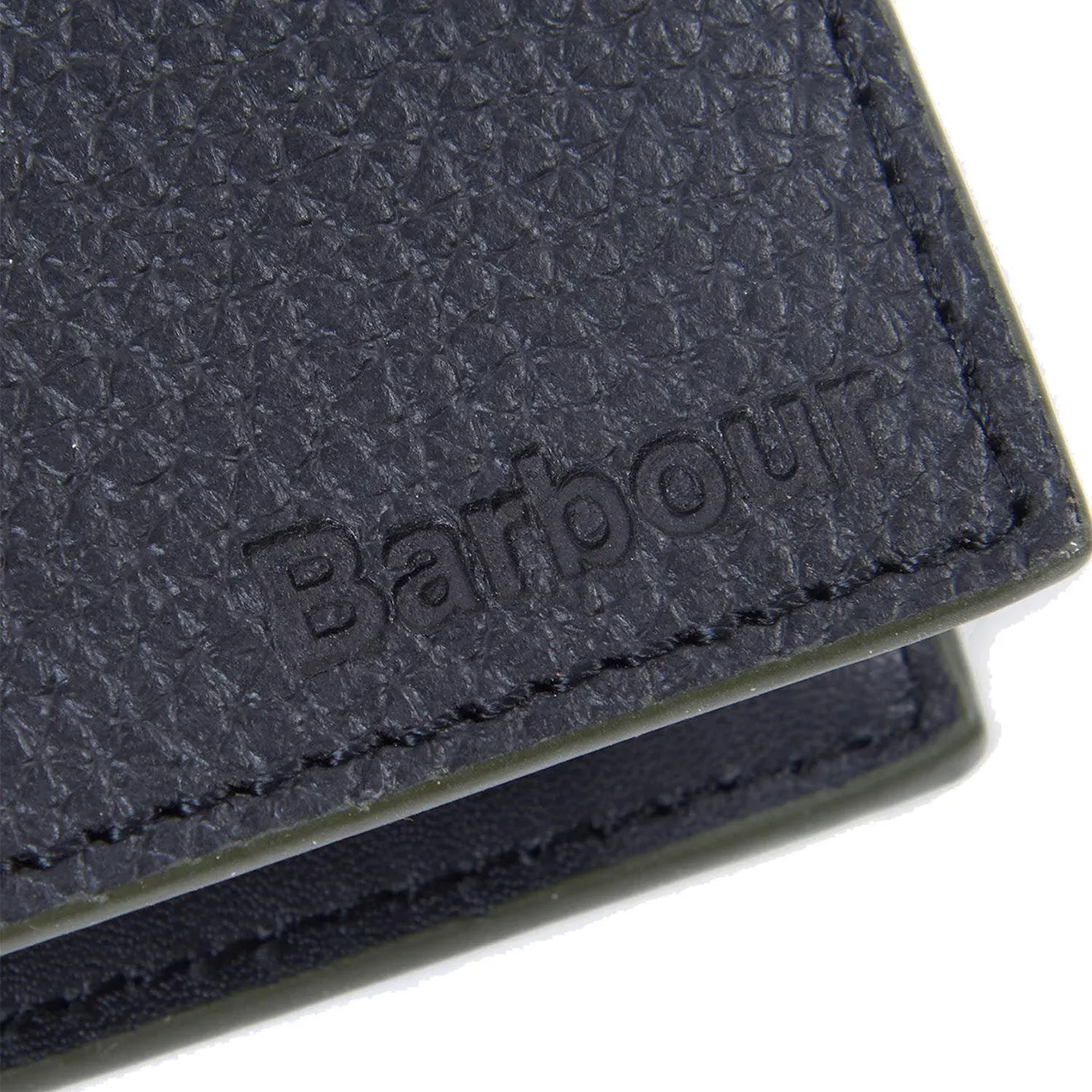 Barbour Grain Leather Billfold Coin Wallet Black