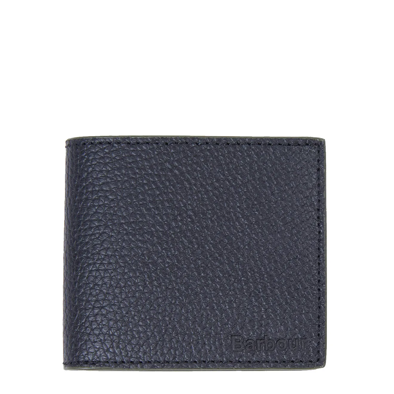 Barbour Grain Leather Billfold Coin Wallet Black