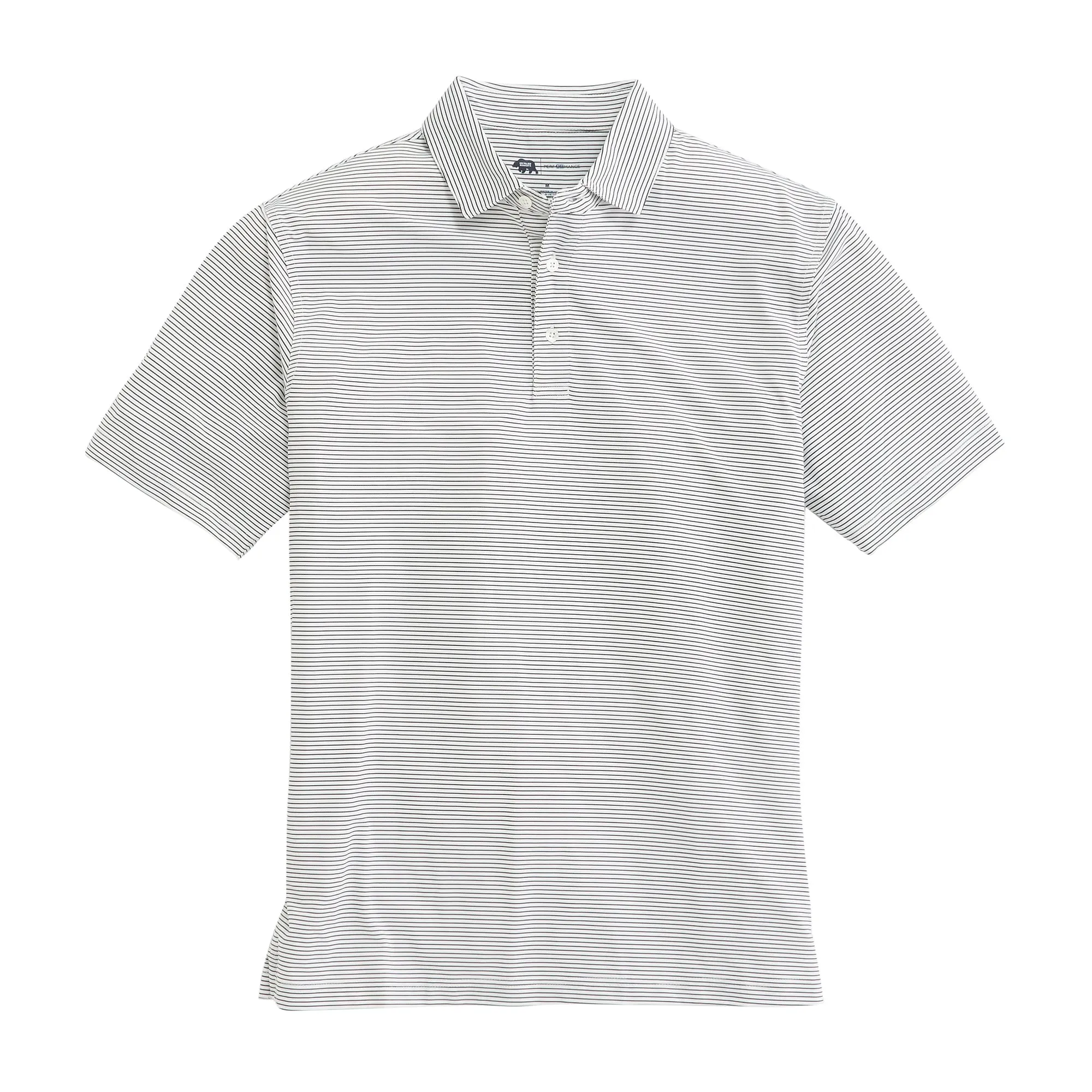 Birdie Stripe Performance Polo - White/Black