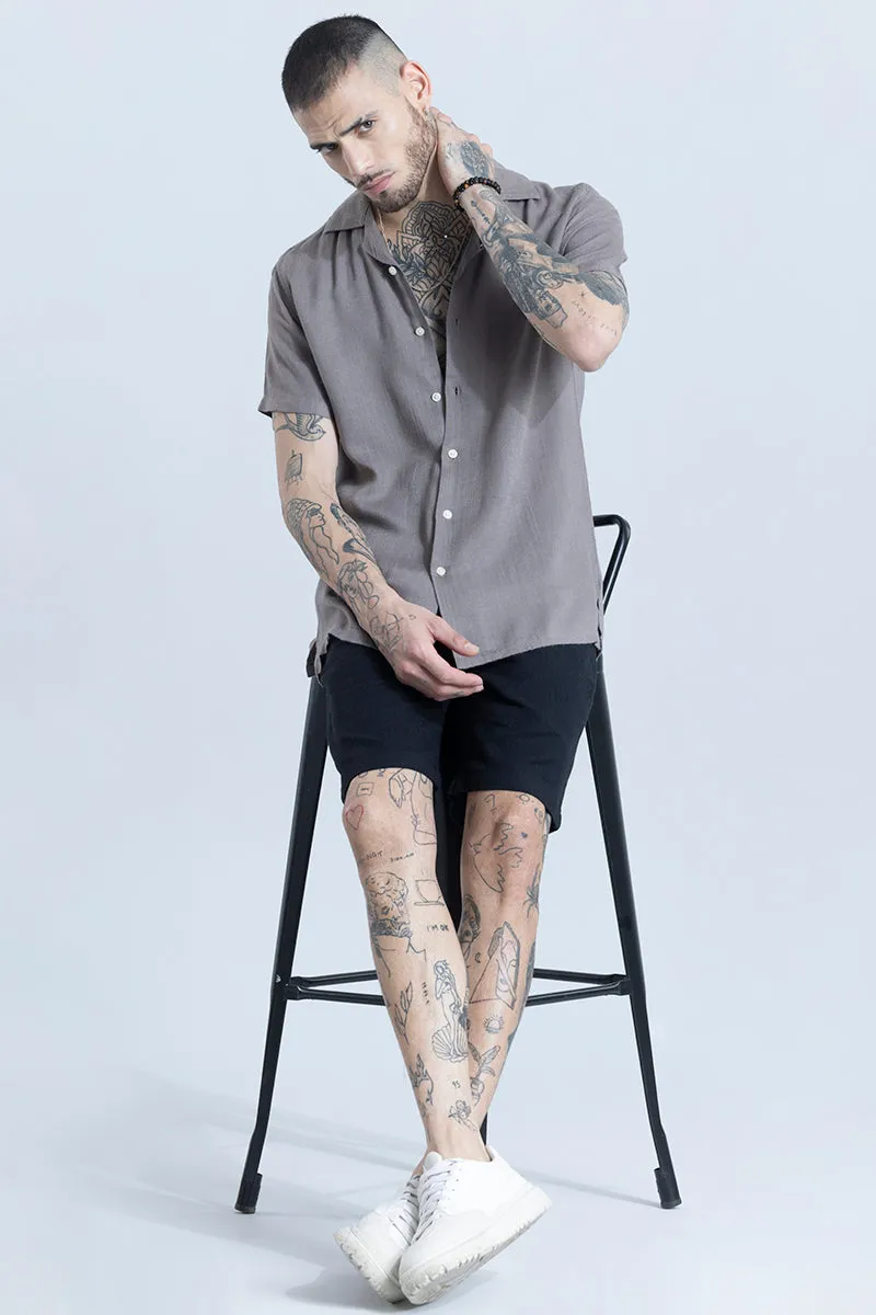 Blissfull Linen Blend Slate Grey Shirt