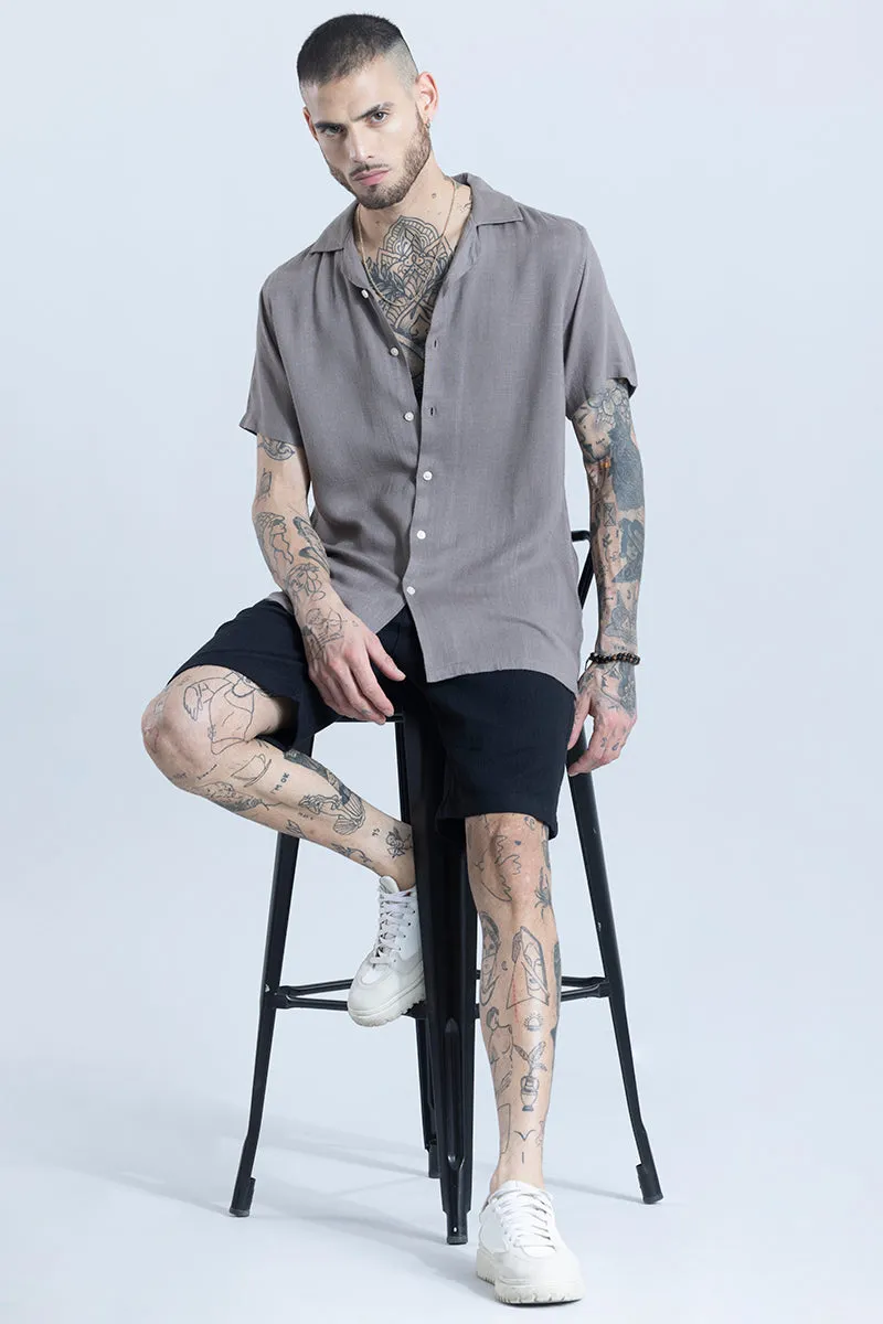 Blissfull Linen Blend Slate Grey Shirt