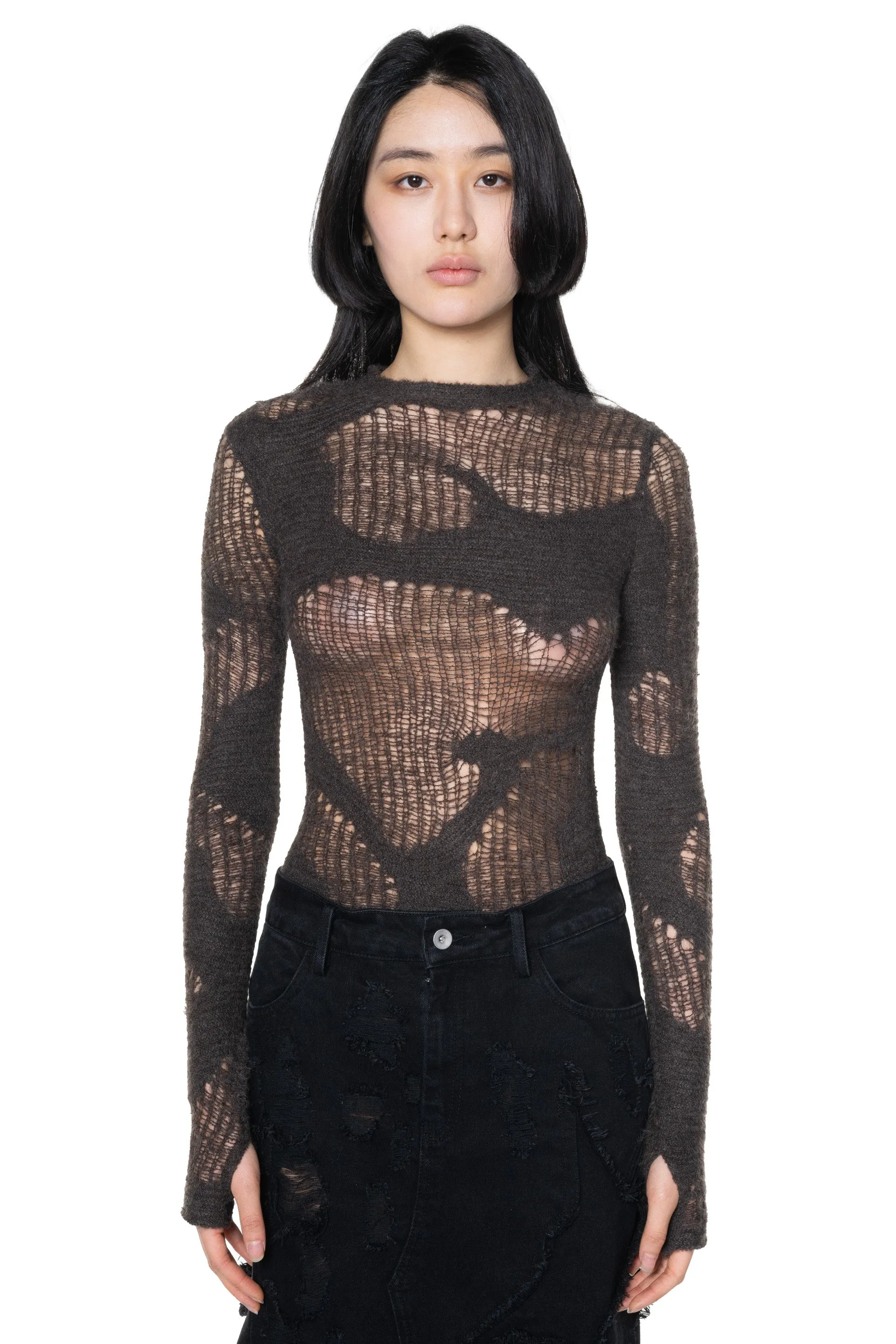 Brown Topography Bodysuit