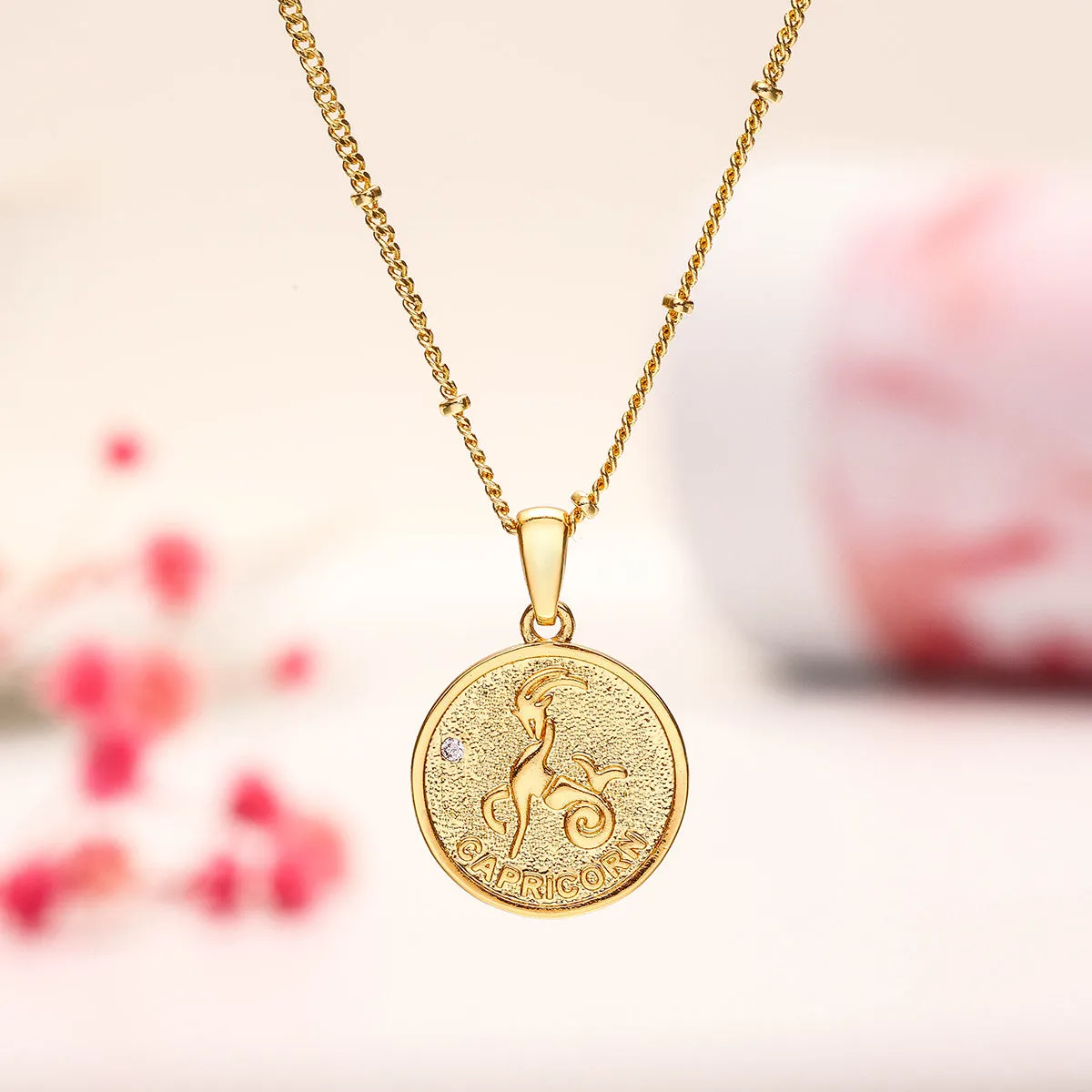 Capricorn Constellation Coin Pendant Necklace