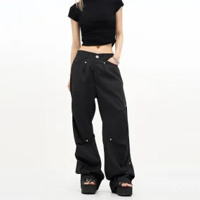 Casual Buttoned Pleats Pants