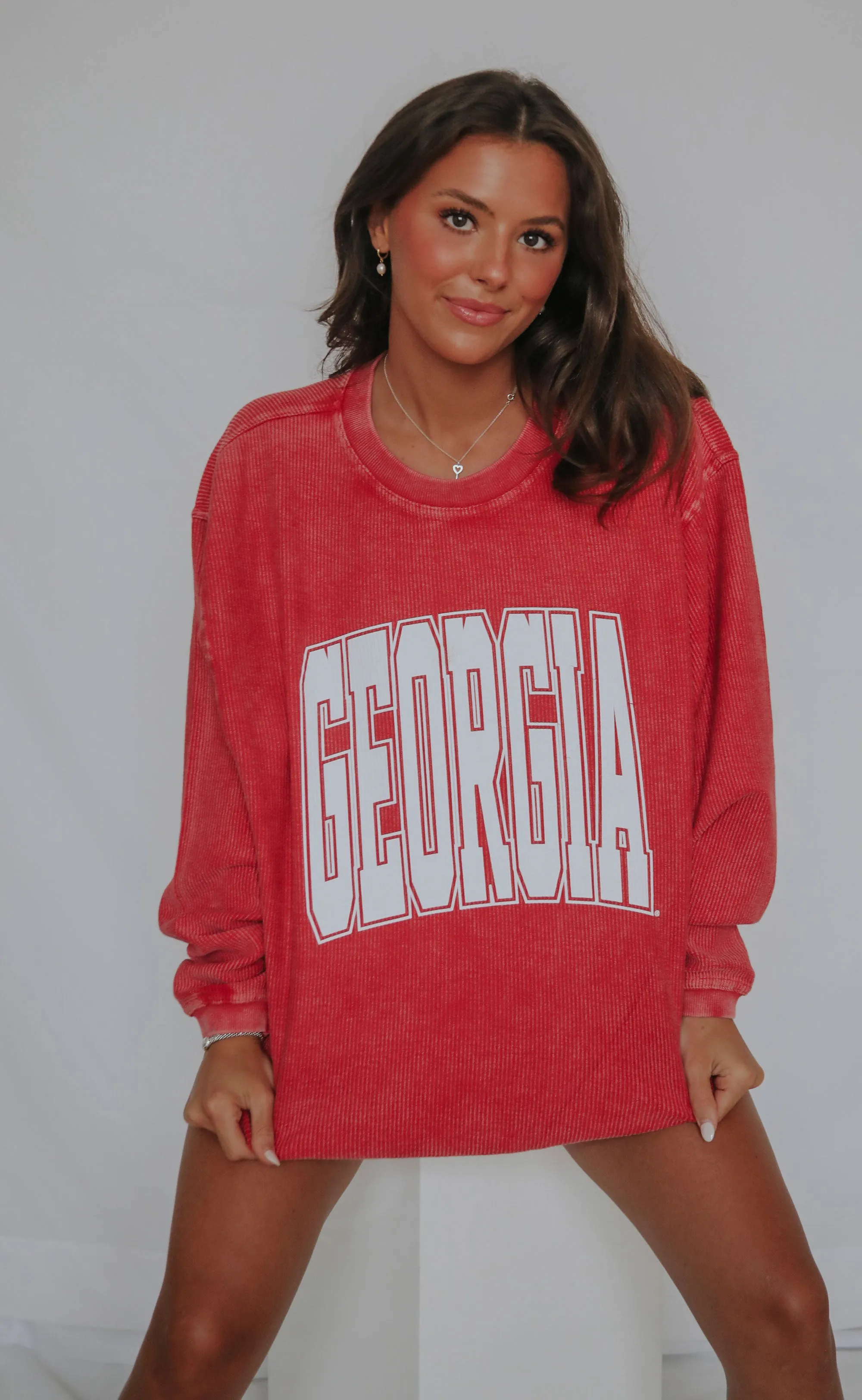 charlie southern: georgia collegiate corded sweatshirt - 2023