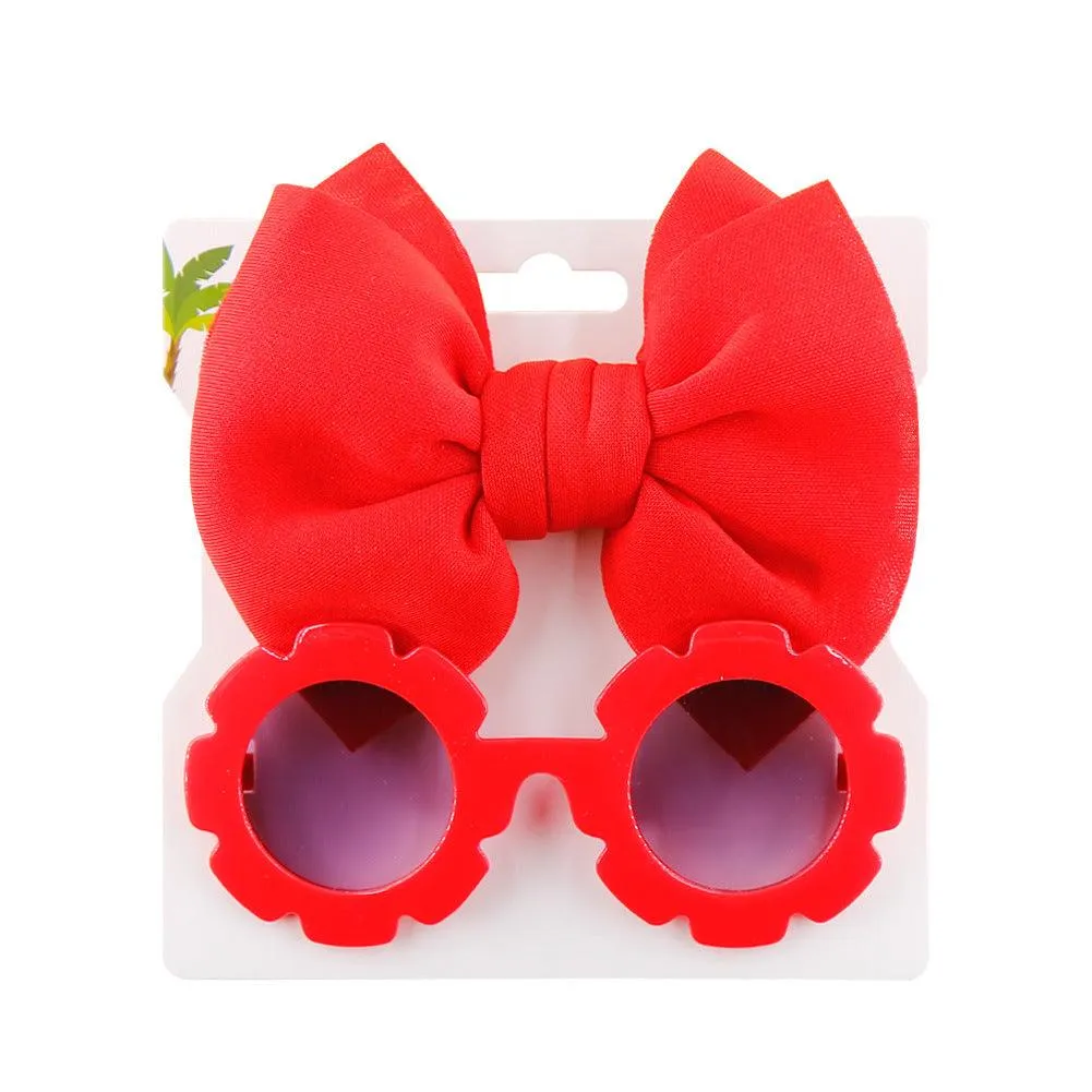 Children's Sun Lens with Combination Suit, Sun Visor, Space Cotton, Solid Color Hair Band