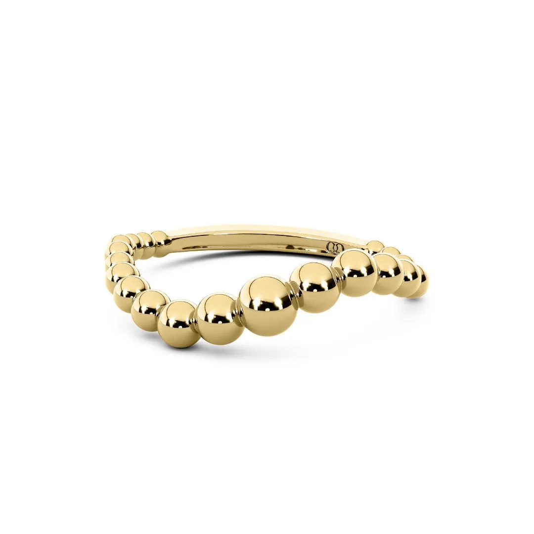 Chorost & Co. Private Collection 14K Yellow Gold Graduated Beads Wave Band