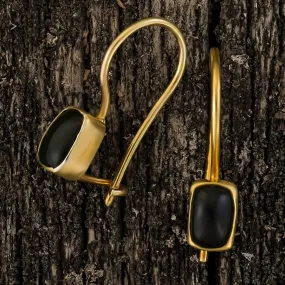 Contemporary Drop Onyx Earrings