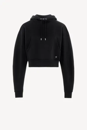 Cropped Sweatshirt in Schwarz