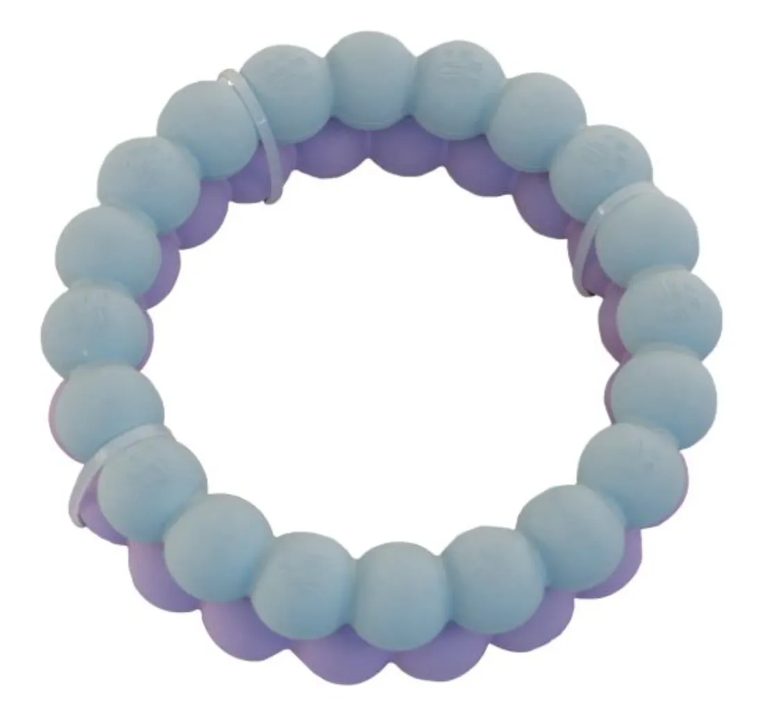 Dexypaws 2 Piece Aggressive Teething Ring Set - Lilac & Sky Blue