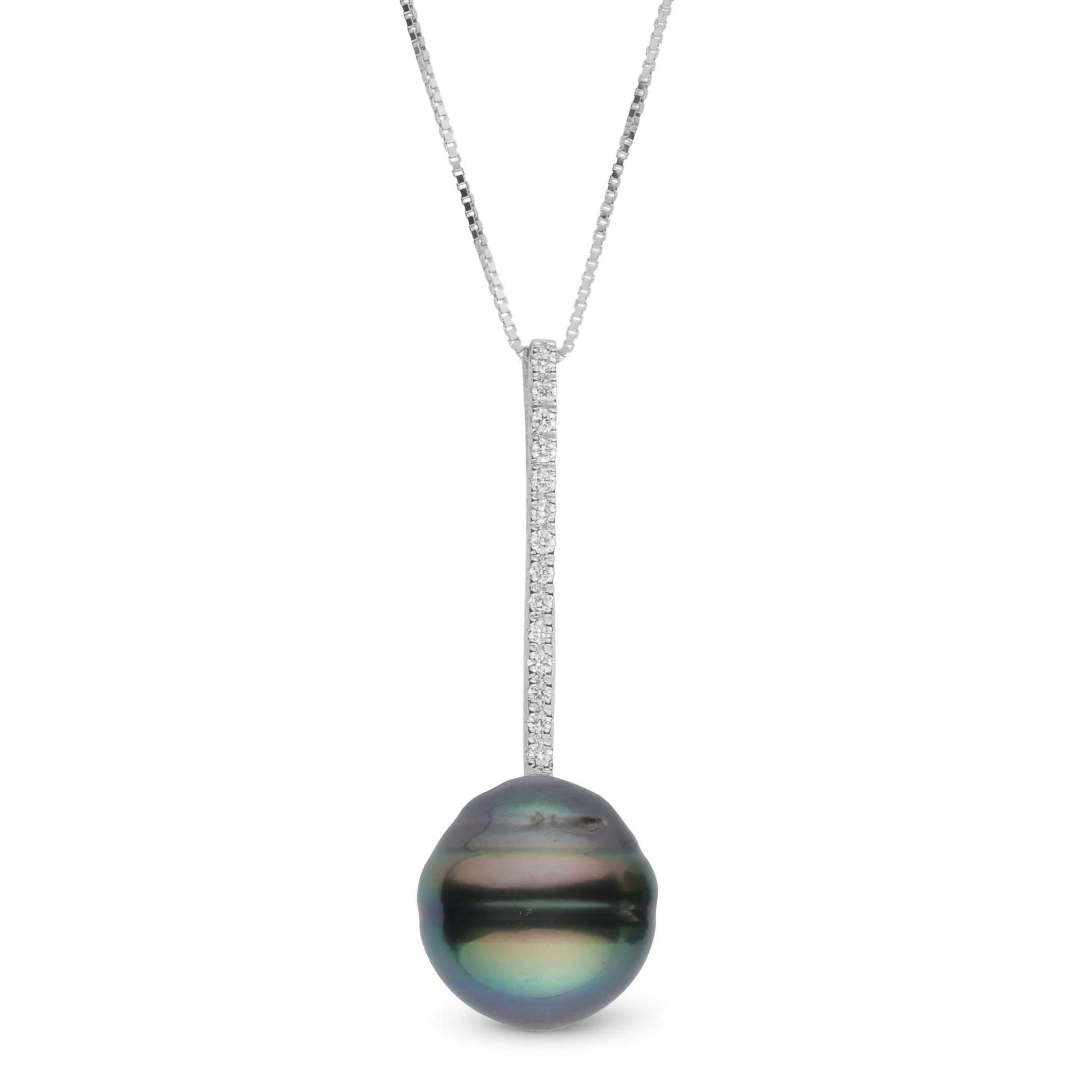 Diamond Bar Collection 11.0-12.0 mm Tahitian Baroque Pearl Pendant