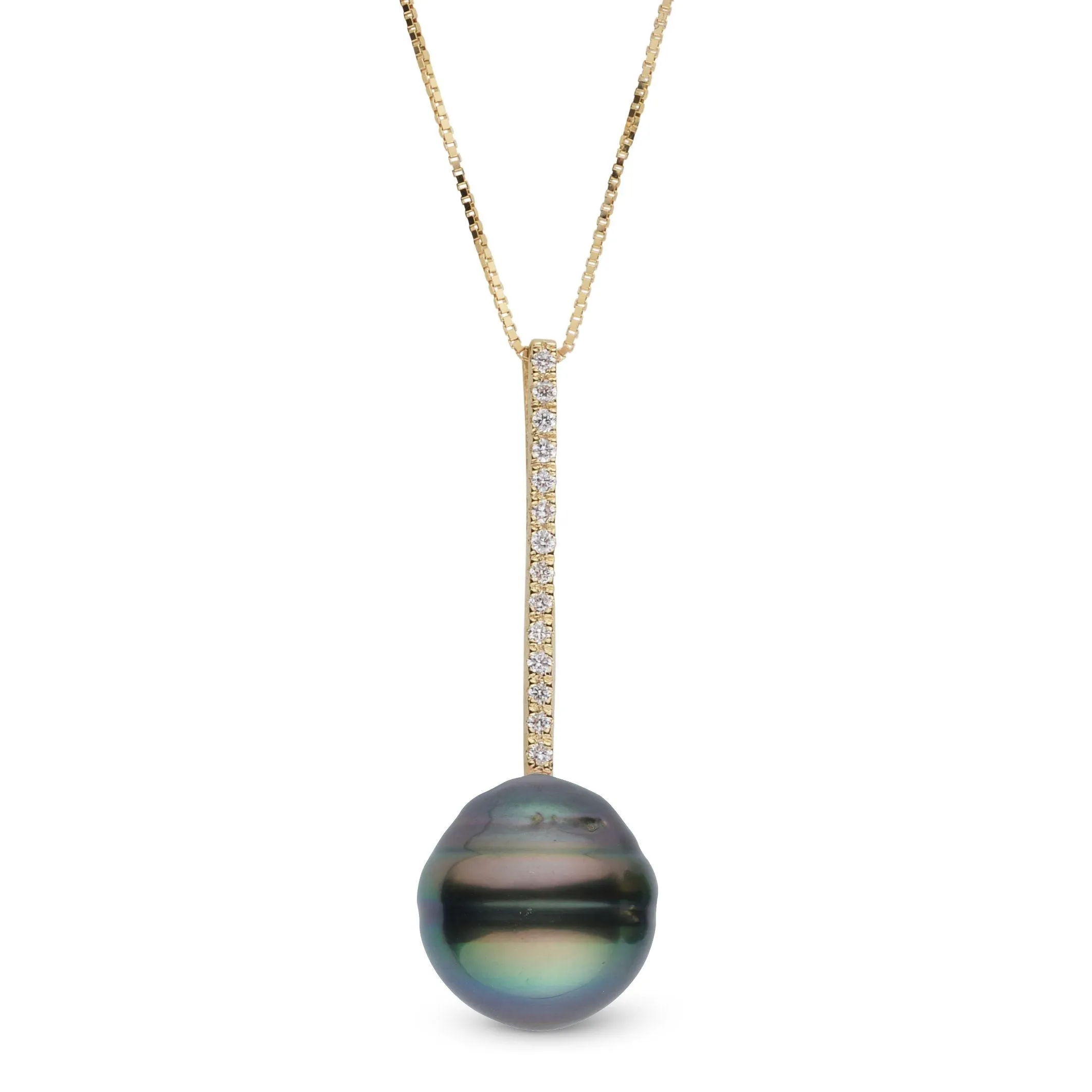 Diamond Bar Collection 11.0-12.0 mm Tahitian Baroque Pearl Pendant