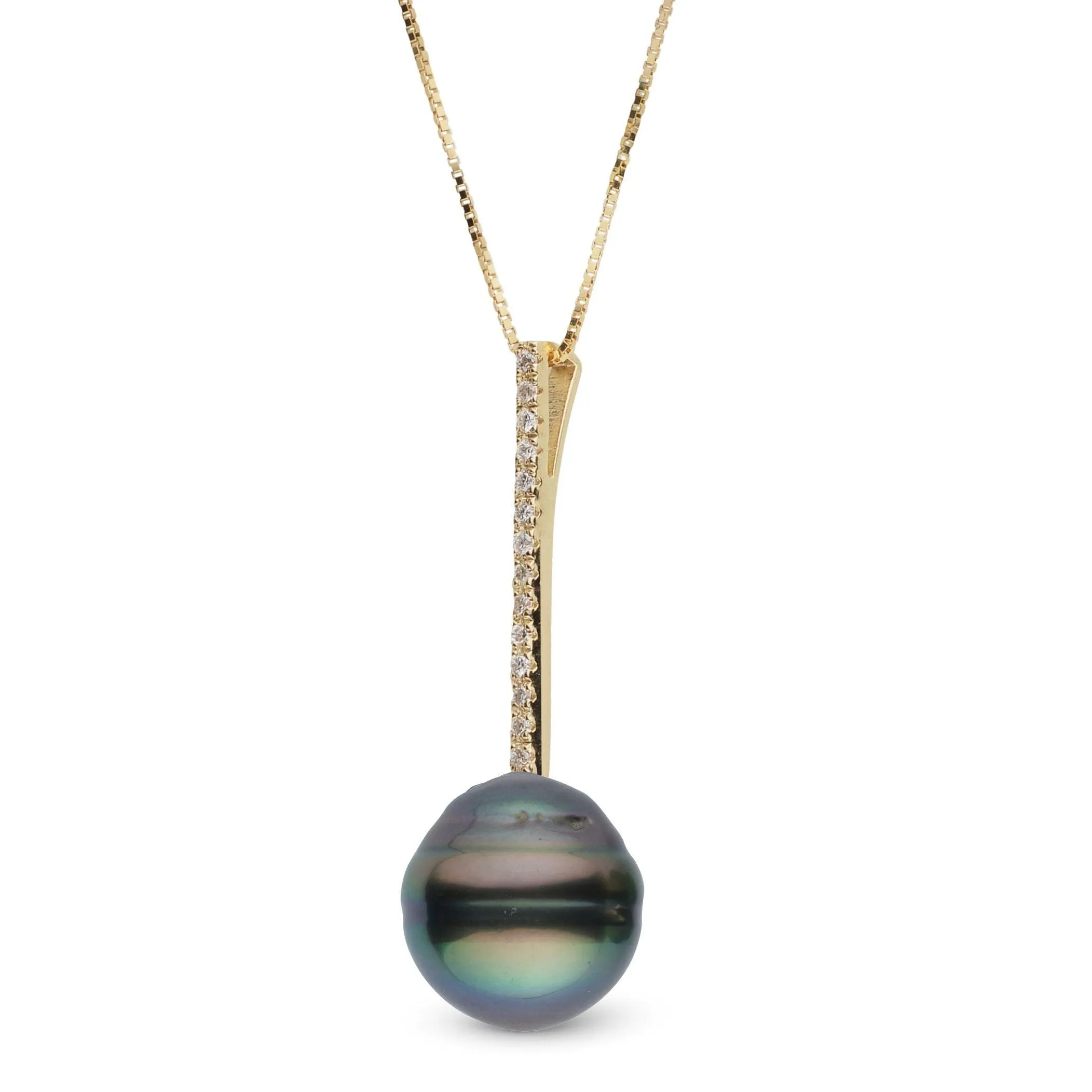 Diamond Bar Collection 11.0-12.0 mm Tahitian Baroque Pearl Pendant