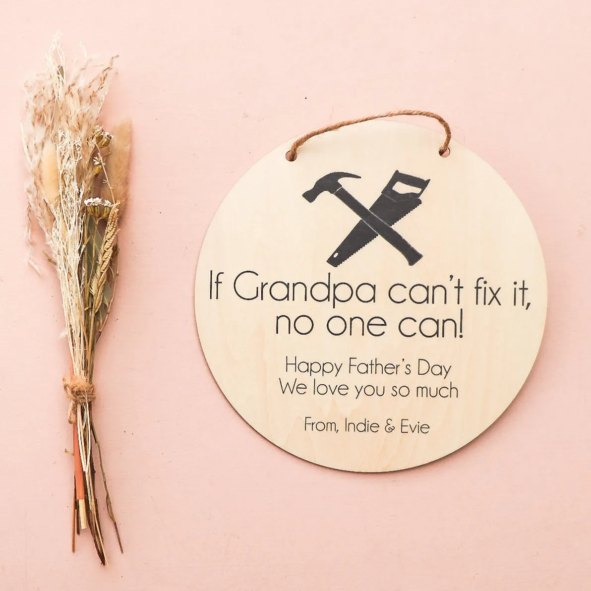 Father's Day Plaque - If... can't fix it - Saw & Hammer