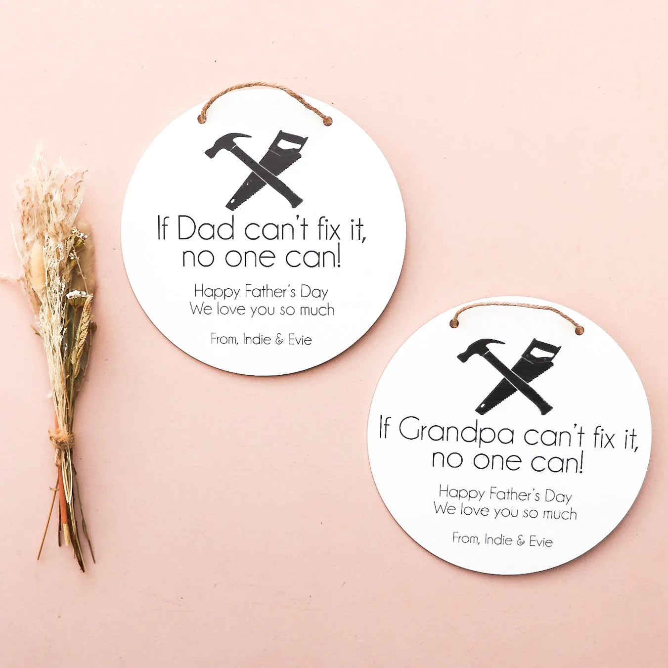 Father's Day Plaque - If... can't fix it - Saw & Hammer