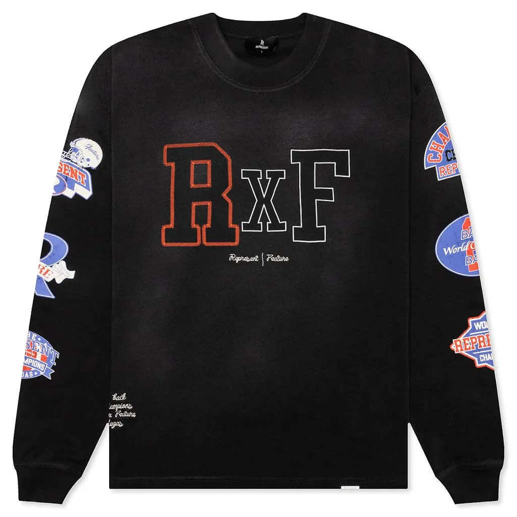 Feature x Represent Champions L/S T-Shirt - Stained Black