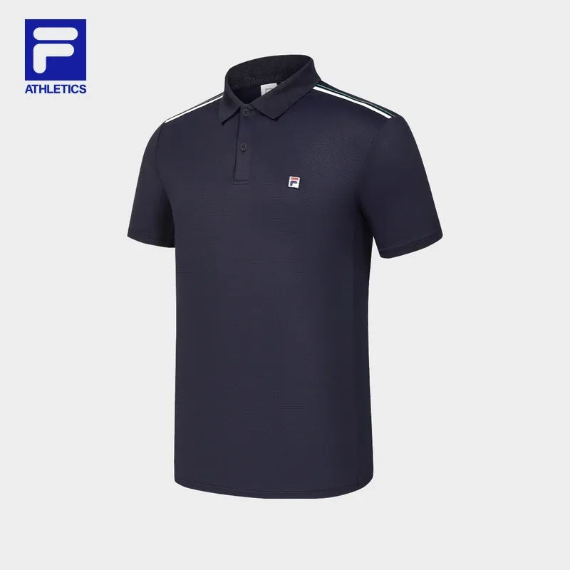 FILA CORE ATHLETICS TENNIS1 ART IN SPORTS Men Short Sleeve Polo (Navy)