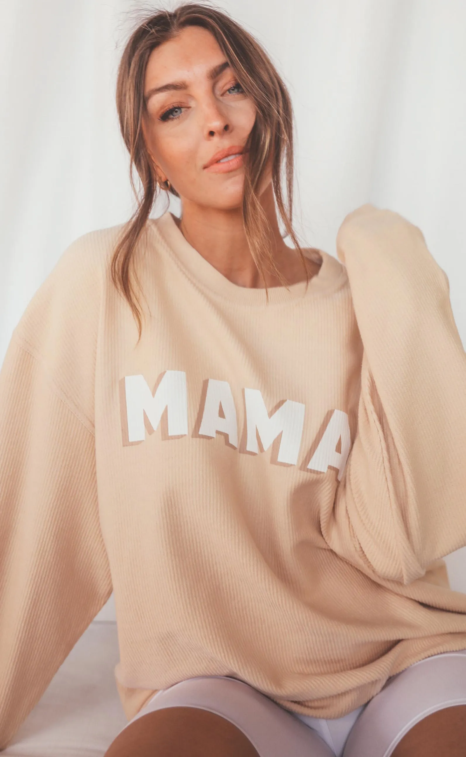 friday   saturday: mama corded sweatshirt