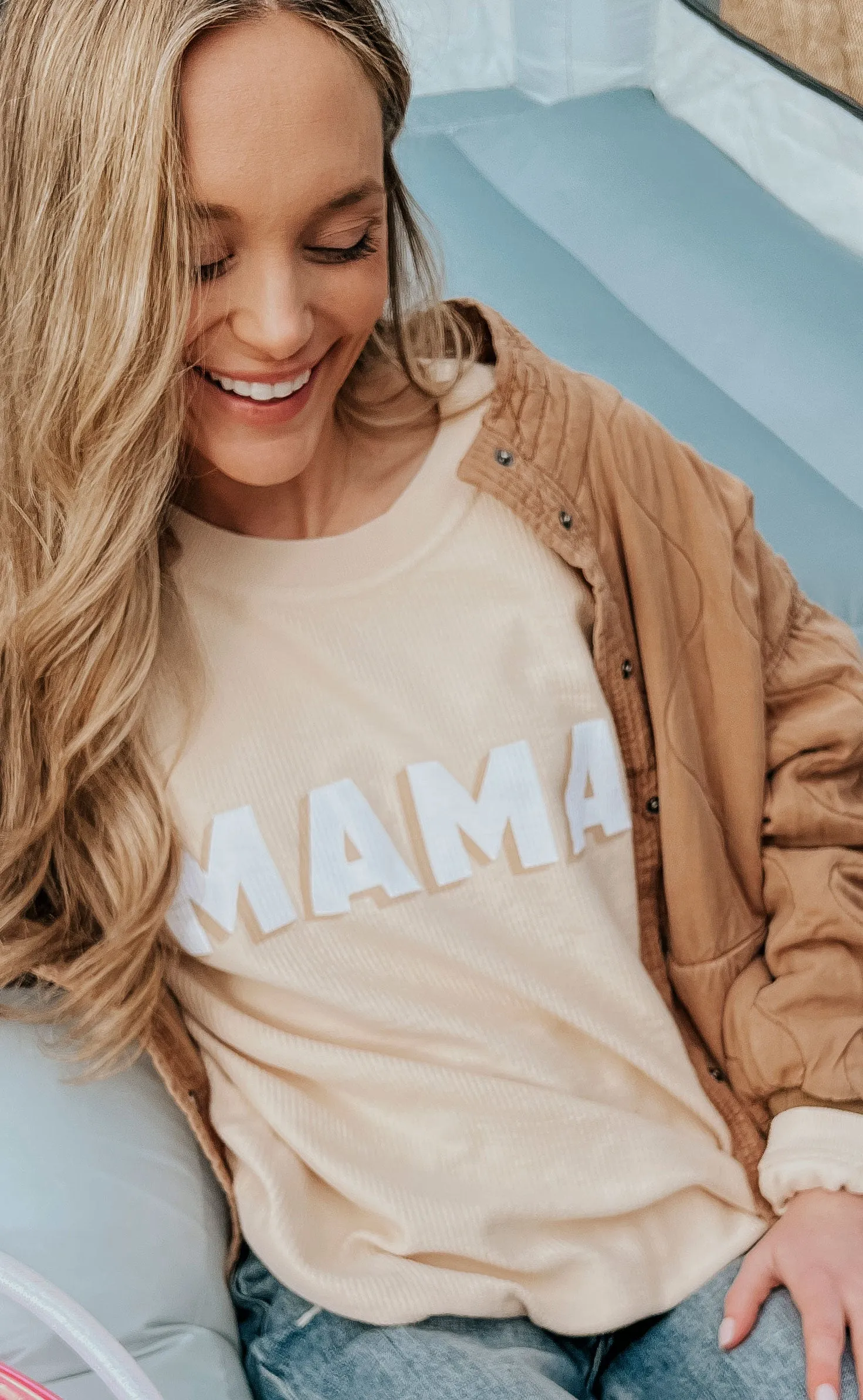 friday   saturday: mama corded sweatshirt