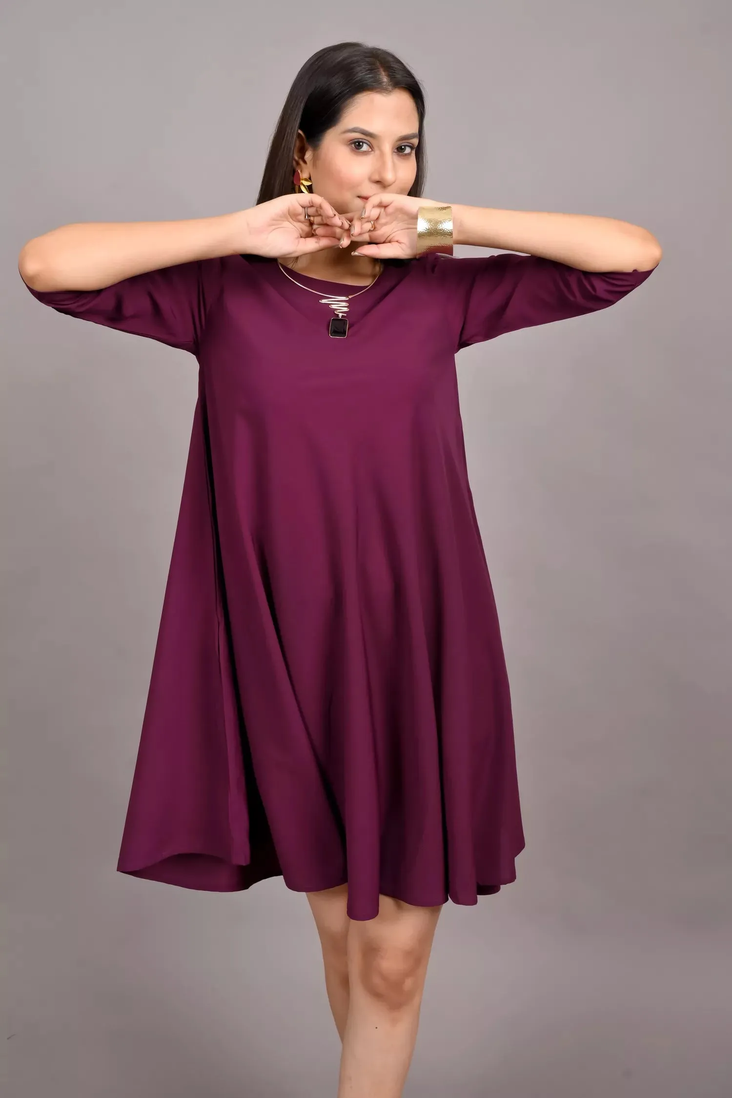 GEORGETTE FLAIRED DRESS