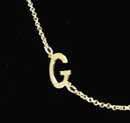 Gold Sideways Initial Necklace