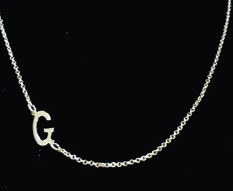 Gold Sideways Initial Necklace