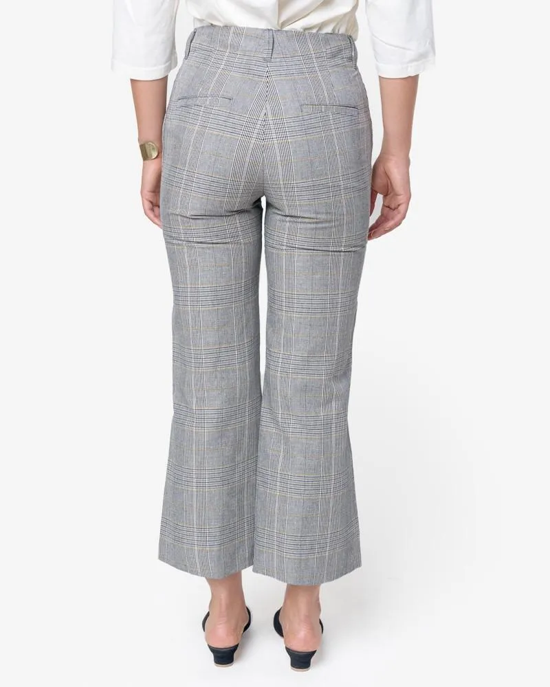 High Trouser in Yellow Check