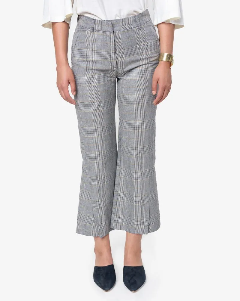 High Trouser in Yellow Check