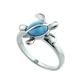 Larimar Polynesian Honu Ring