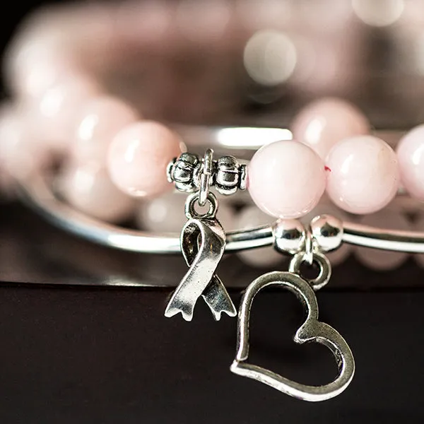 Love | Soft Bangle Charm Bracelet | Howlite - Calmness