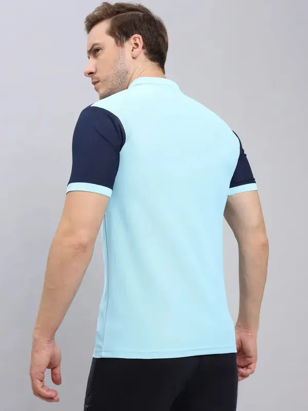 Men Colorblock Slim Fit Polo T-shirt with MATPIQ