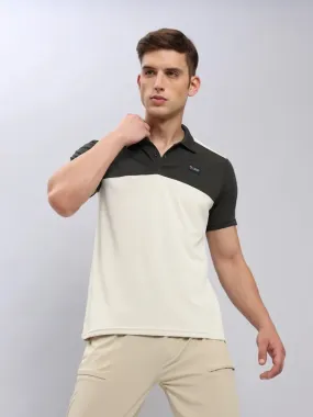 Men Colorblock Slim Fit Polo T-shirt with TECHNO COOL 