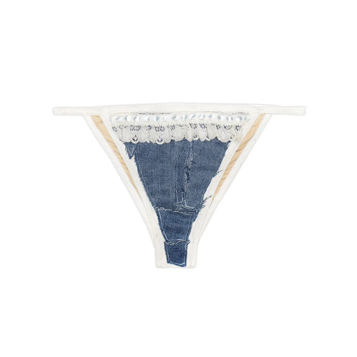 MINDBLOWN X BUNNY HOLIDAY DENIM TEENY BIKINI BOTTOM