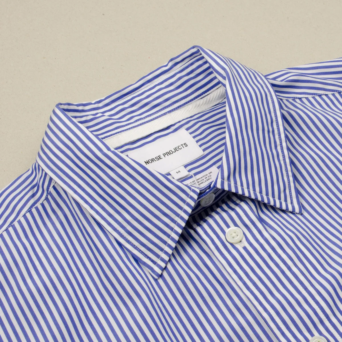 Norse Projects - Algot Poplin Shirt - Bengal Blue Stripe