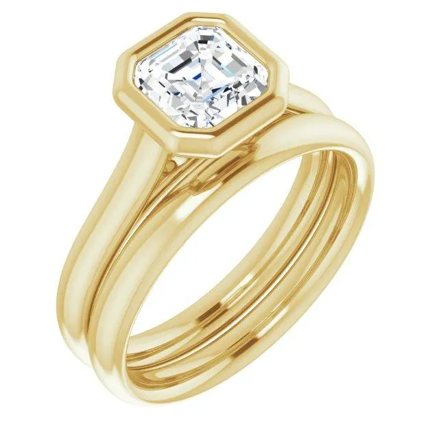 Olivia Bezel Set Solitaire Cathedral Engagement Ring - Setting only