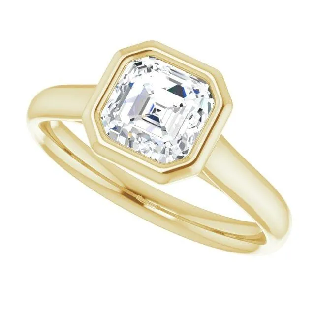 Olivia Bezel Set Solitaire Cathedral Engagement Ring - Setting only