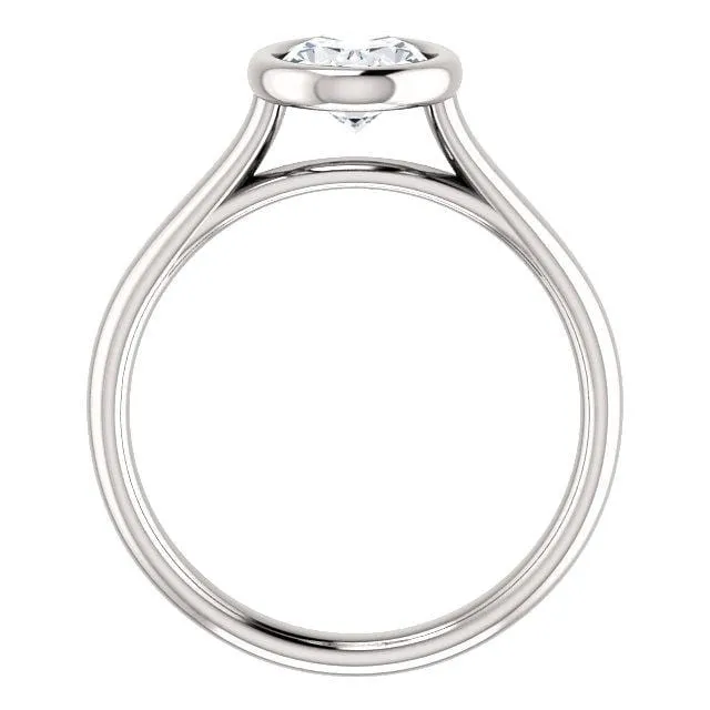 Olivia Bezel Set Solitaire Cathedral Engagement Ring - Setting only