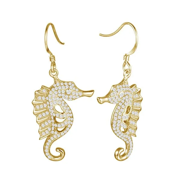 Pavé Triton Seahorse Earrings