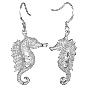 Pavé Triton Seahorse Earrings