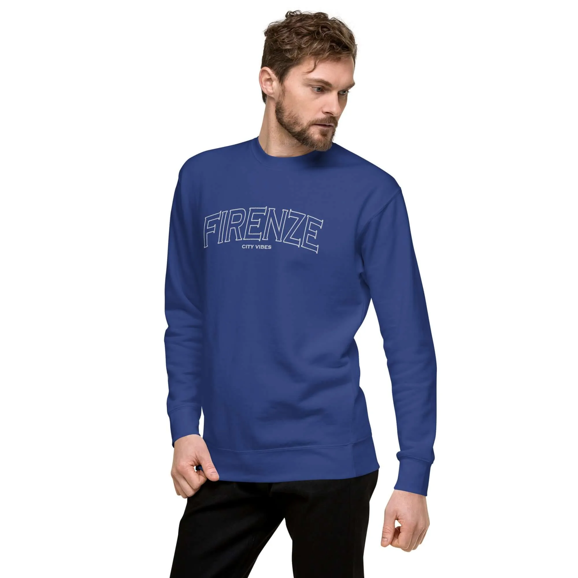 Premium Sweatshirt FIRENZE (Blau/Weiß)