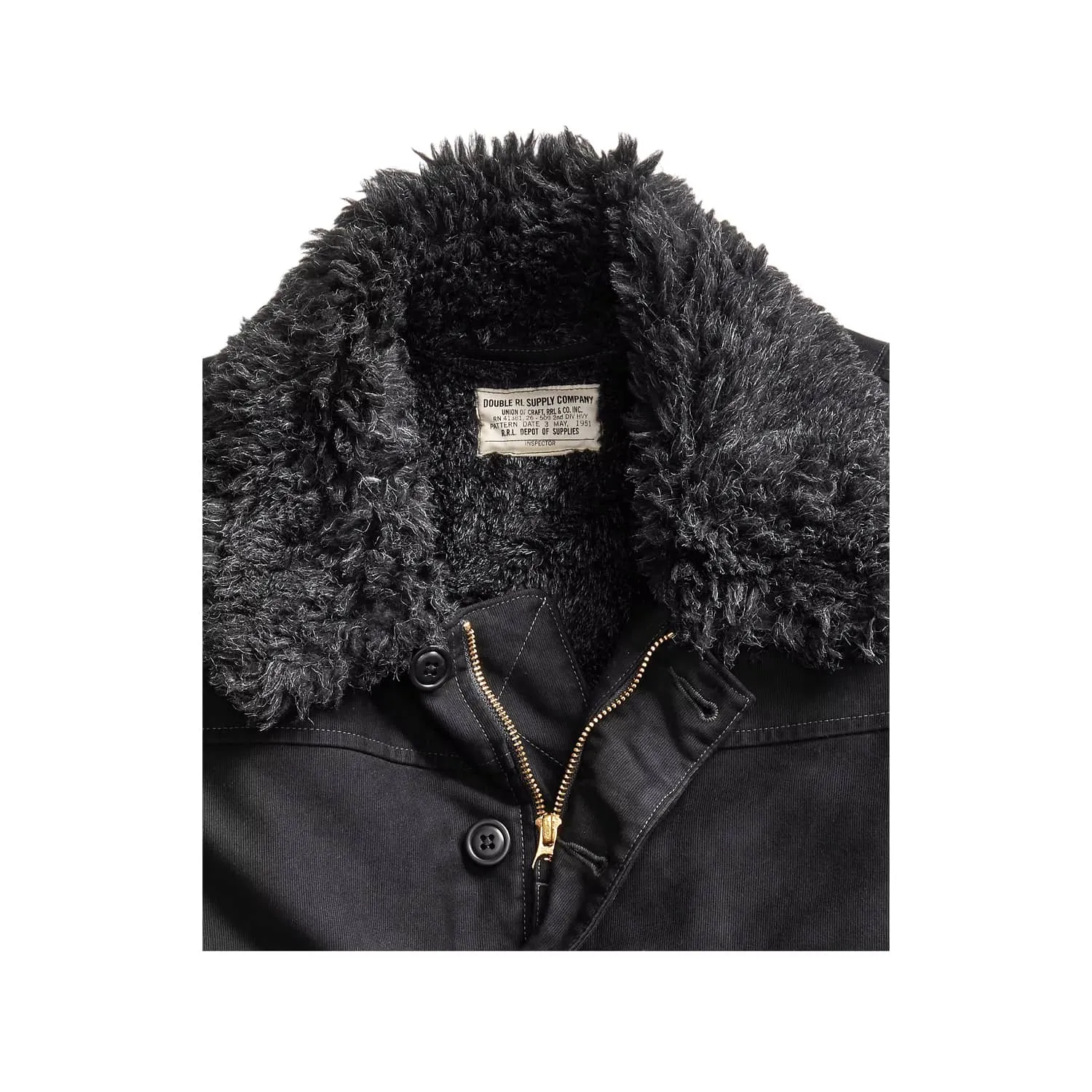 RRL Faux Shearling Lined Jacket Deep Navy FINAL SALE