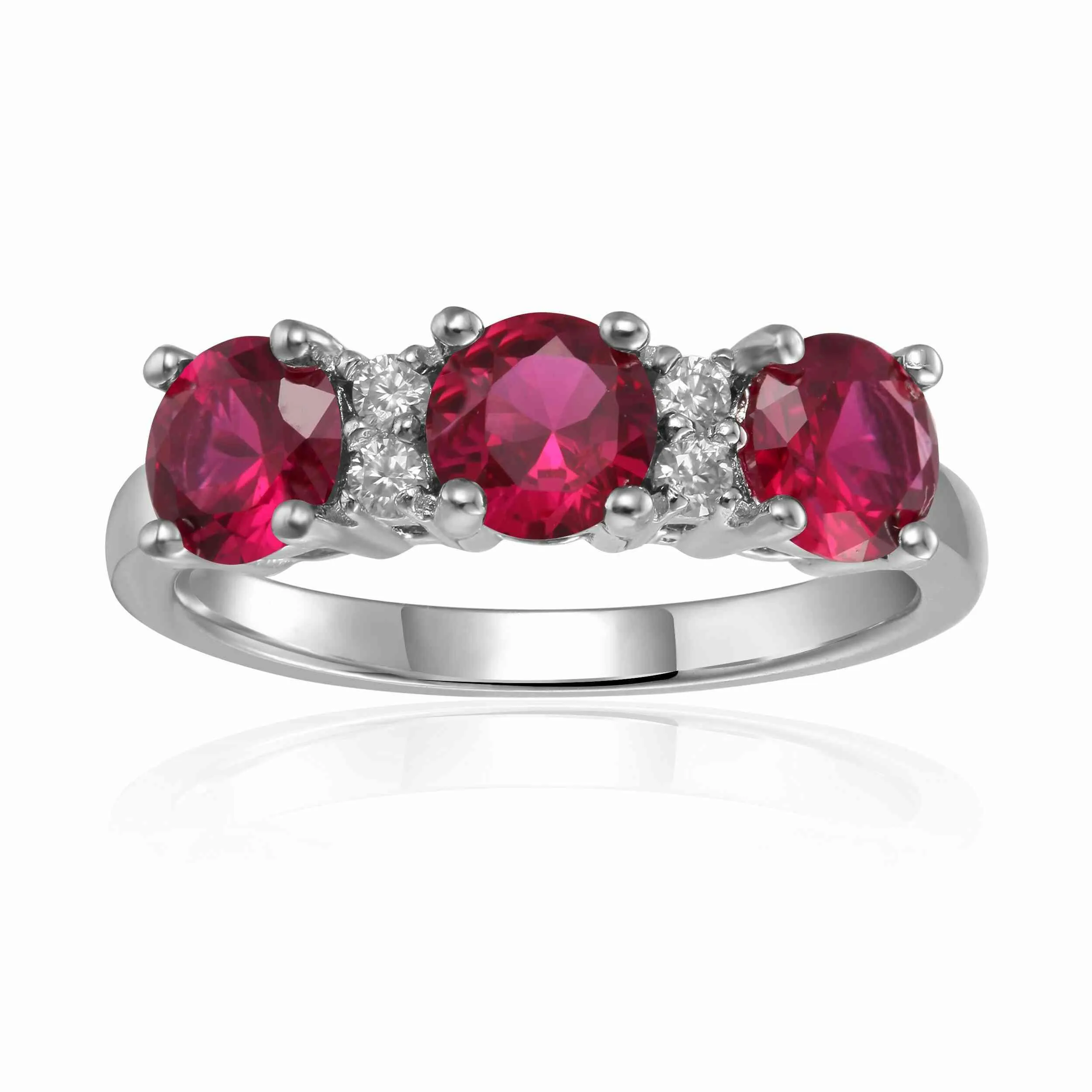 Ruby Three Stone Ring